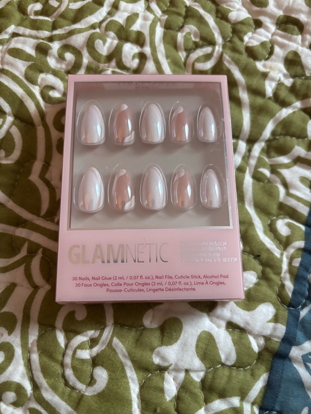 GLAMnetic Iridescent White Press-On Nails - 30 Pack